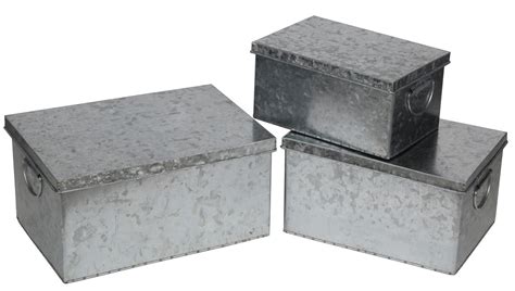 galvanized metal rectangular box|metal box with hinged lid.